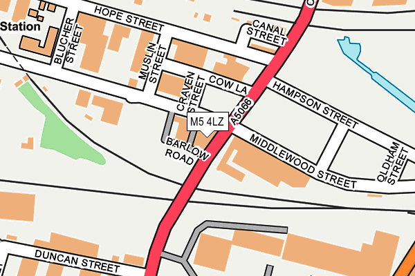 M5 4LZ map - OS OpenMap – Local (Ordnance Survey)