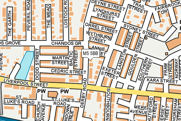 M5 5BB map - OS OpenMap – Local (Ordnance Survey)
