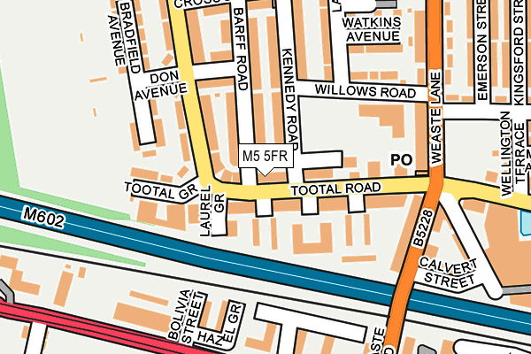 M5 5FR map - OS OpenMap – Local (Ordnance Survey)