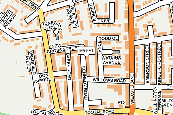 M5 5FT map - OS OpenMap – Local (Ordnance Survey)