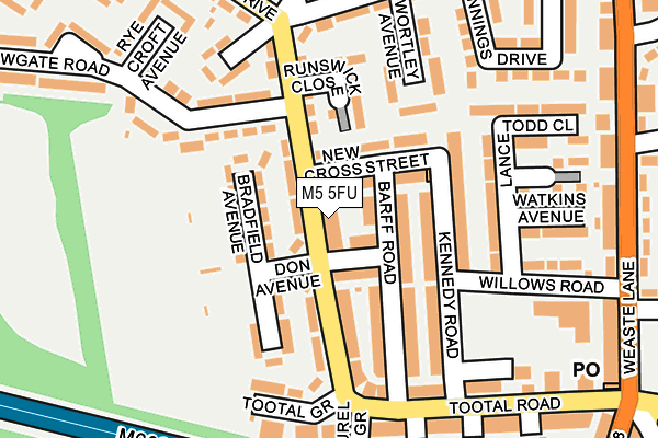 M5 5FU map - OS OpenMap – Local (Ordnance Survey)