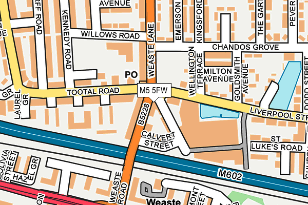 M5 5FW map - OS OpenMap – Local (Ordnance Survey)