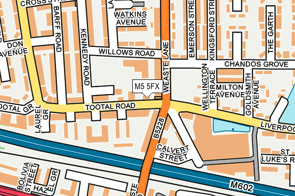 M5 5FX map - OS OpenMap – Local (Ordnance Survey)