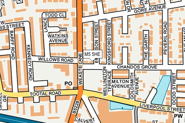 M5 5HE map - OS OpenMap – Local (Ordnance Survey)