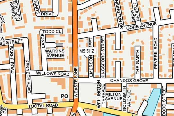 M5 5HZ map - OS OpenMap – Local (Ordnance Survey)