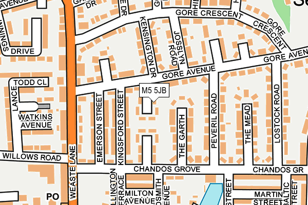 M5 5JB map - OS OpenMap – Local (Ordnance Survey)