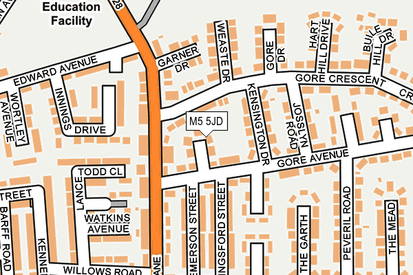 M5 5JD map - OS OpenMap – Local (Ordnance Survey)