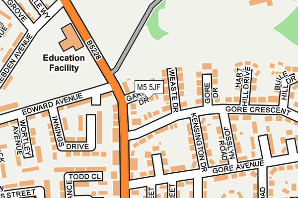 M5 5JF map - OS OpenMap – Local (Ordnance Survey)