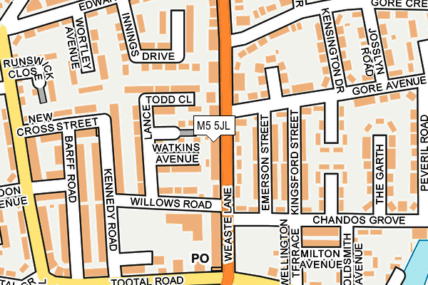 M5 5JL map - OS OpenMap – Local (Ordnance Survey)