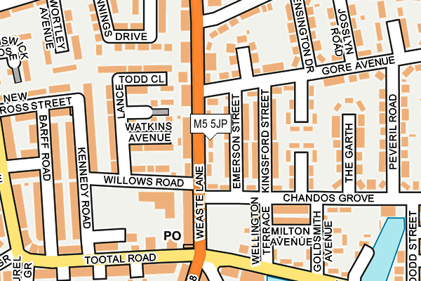 M5 5JP map - OS OpenMap – Local (Ordnance Survey)