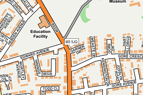 M5 5JQ map - OS OpenMap – Local (Ordnance Survey)