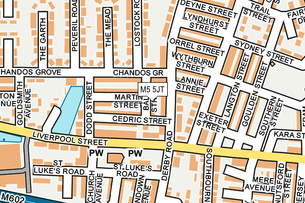 M5 5JT map - OS OpenMap – Local (Ordnance Survey)