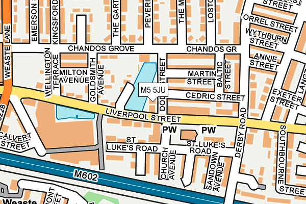 M5 5JU map - OS OpenMap – Local (Ordnance Survey)
