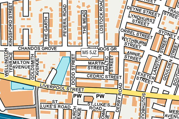 M5 5JZ map - OS OpenMap – Local (Ordnance Survey)