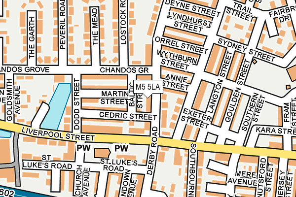M5 5LA map - OS OpenMap – Local (Ordnance Survey)