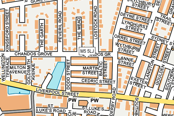 M5 5LJ map - OS OpenMap – Local (Ordnance Survey)