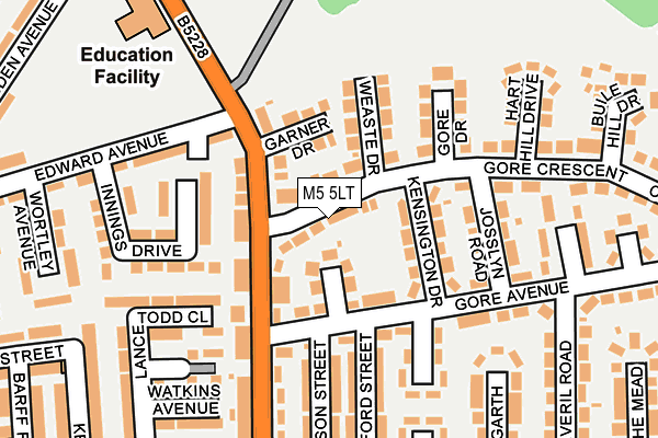 M5 5LT map - OS OpenMap – Local (Ordnance Survey)