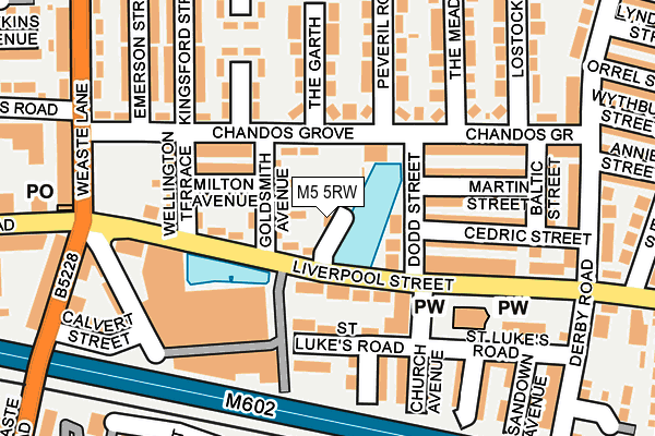 M5 5RW map - OS OpenMap – Local (Ordnance Survey)