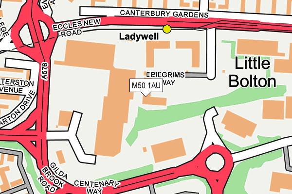 M50 1AU map - OS OpenMap – Local (Ordnance Survey)