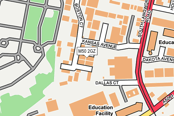 M50 2GZ map - OS OpenMap – Local (Ordnance Survey)