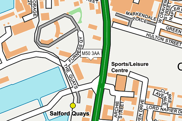 M50 3AA map - OS OpenMap – Local (Ordnance Survey)