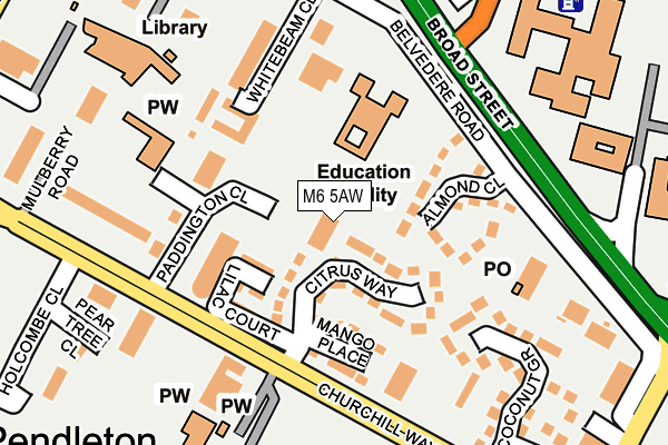 M6 5AW map - OS OpenMap – Local (Ordnance Survey)