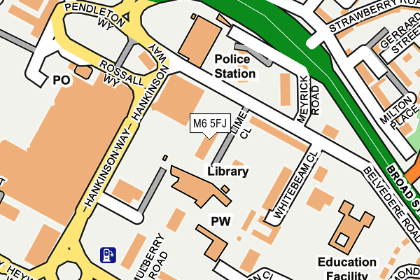 M6 5FJ map - OS OpenMap – Local (Ordnance Survey)