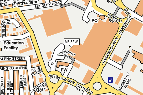 M6 5FW map - OS OpenMap – Local (Ordnance Survey)