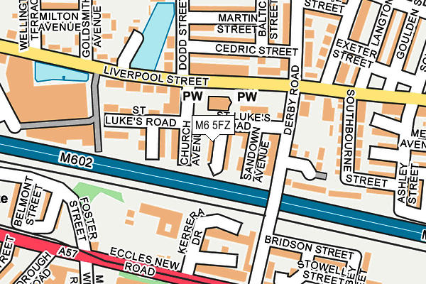 M6 5FZ map - OS OpenMap – Local (Ordnance Survey)