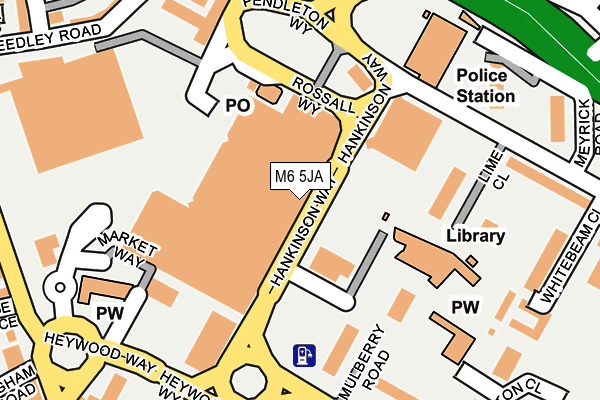 M6 5JA map - OS OpenMap – Local (Ordnance Survey)