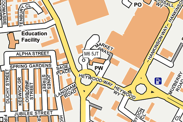 M6 5JT map - OS OpenMap – Local (Ordnance Survey)