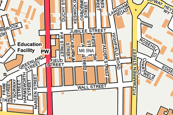 M6 5NA map - OS OpenMap – Local (Ordnance Survey)