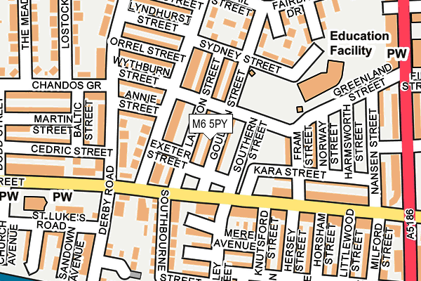 M6 5PY map - OS OpenMap – Local (Ordnance Survey)