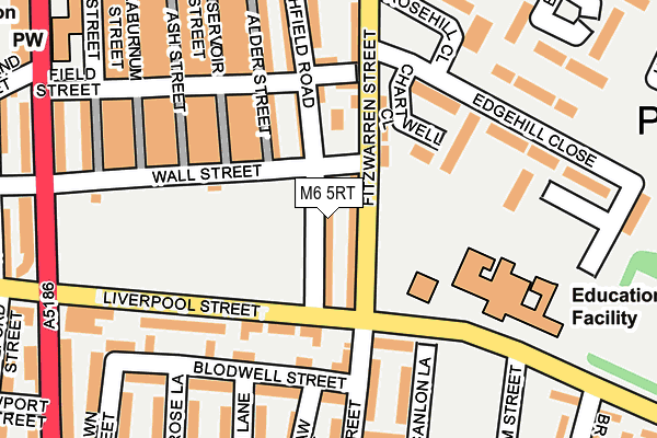 M6 5RT map - OS OpenMap – Local (Ordnance Survey)