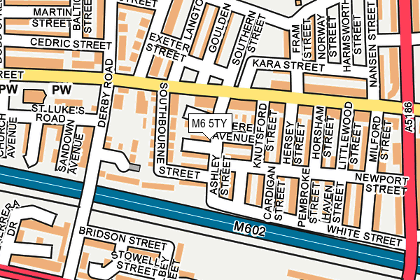 M6 5TY map - OS OpenMap – Local (Ordnance Survey)