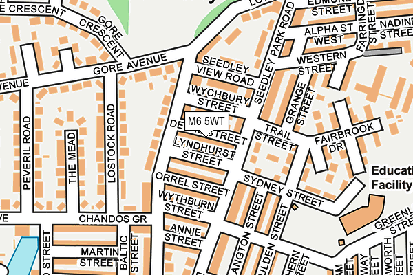 M6 5WT map - OS OpenMap – Local (Ordnance Survey)