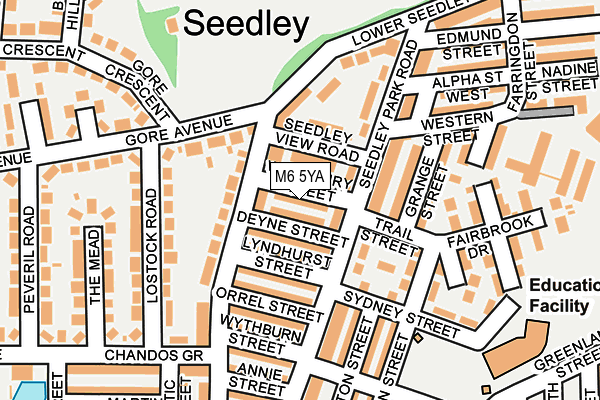 M6 5YA map - OS OpenMap – Local (Ordnance Survey)