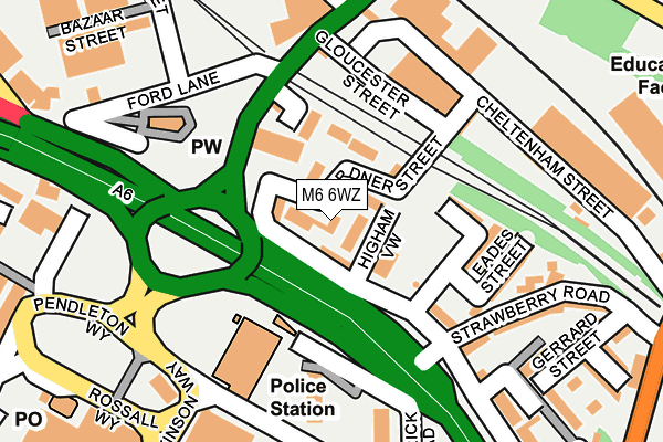 M6 6WZ map - OS OpenMap – Local (Ordnance Survey)