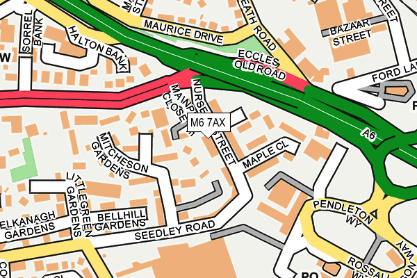 M6 7AX map - OS OpenMap – Local (Ordnance Survey)
