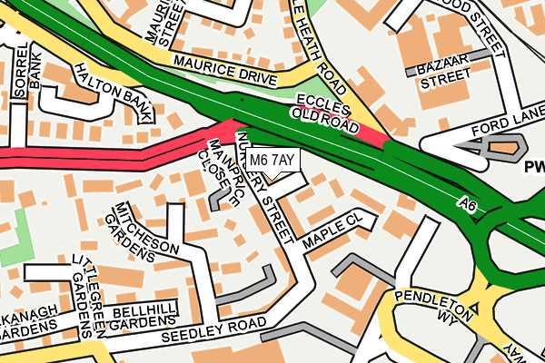 M6 7AY map - OS OpenMap – Local (Ordnance Survey)