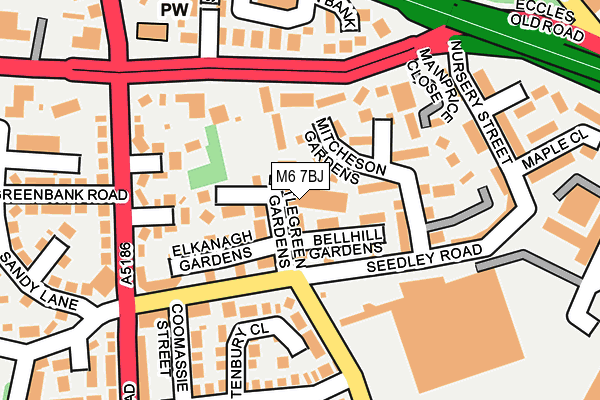 M6 7BJ map - OS OpenMap – Local (Ordnance Survey)