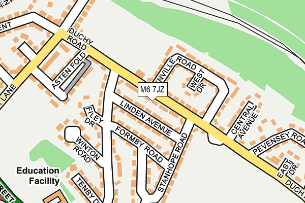 M6 7JZ map - OS OpenMap – Local (Ordnance Survey)