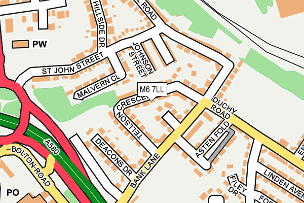 M6 7LL map - OS OpenMap – Local (Ordnance Survey)