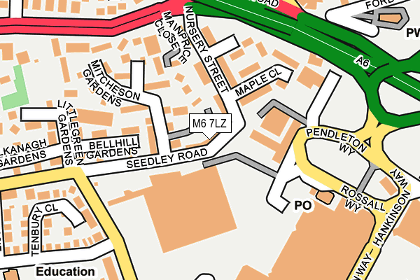 M6 7LZ map - OS OpenMap – Local (Ordnance Survey)