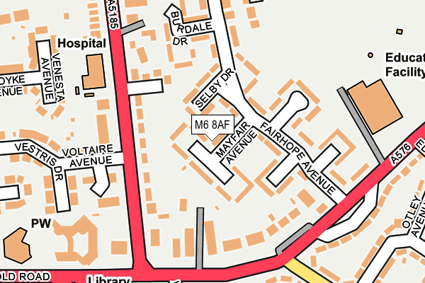 M6 8AF map - OS OpenMap – Local (Ordnance Survey)