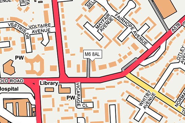 M6 8AL map - OS OpenMap – Local (Ordnance Survey)