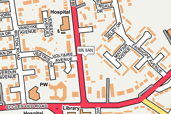M6 8AN map - OS OpenMap – Local (Ordnance Survey)