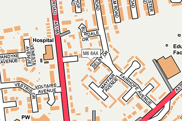 M6 8AX map - OS OpenMap – Local (Ordnance Survey)