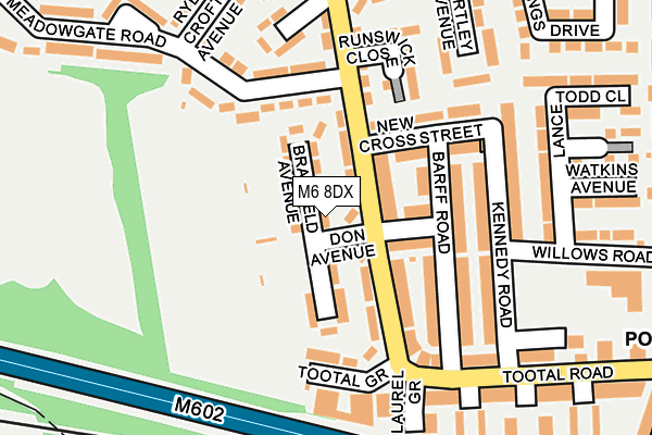 M6 8DX map - OS OpenMap – Local (Ordnance Survey)