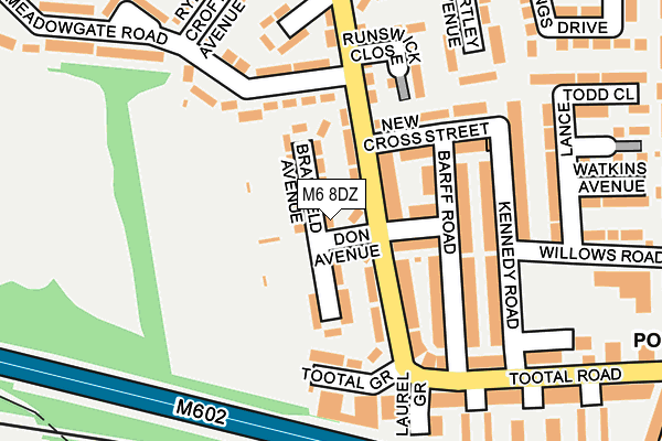 M6 8DZ map - OS OpenMap – Local (Ordnance Survey)